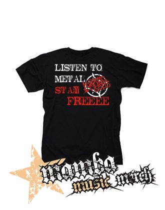 LUNATIC GODS - Listen To Metal Stay Free Motive 1 - čierne pánske tričko