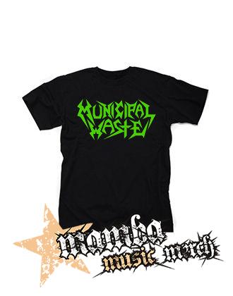 MUNICIPAL WASTE - Logo Green - čierne pánske tričko