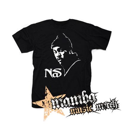 NAS - Logo & Portrait - čierne pánske tričko