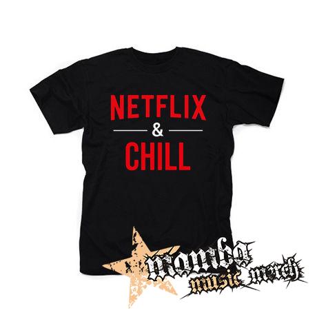 NETFLIX & CHILL - čierne pánske tričko