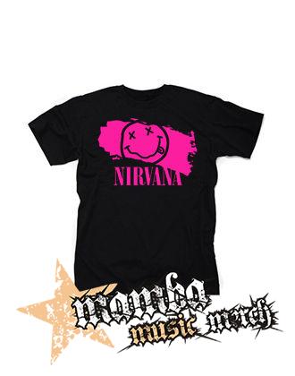 NIRVANA - Pink - čierne pánske tričko