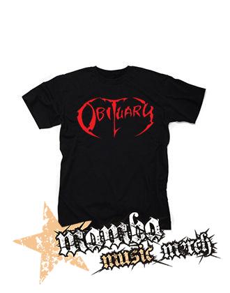 OBITUARY - Red Logo - čierne pánske tričko