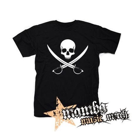PIRATE SKULL - čierne pánske tričko