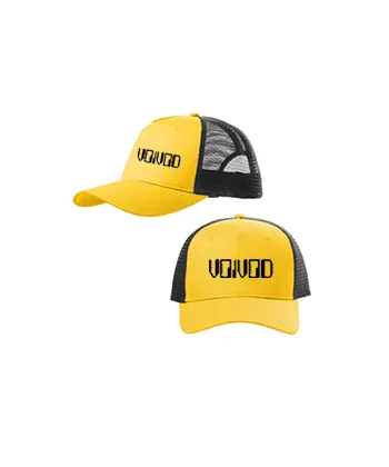 VOIVOD - Logo Nothingface - žltočierna sieťkovaná šiltovka model "Trucker Cap"