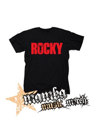 ROCKY - Red Rocky Balboa Movie Logo - čierne pánske tričko