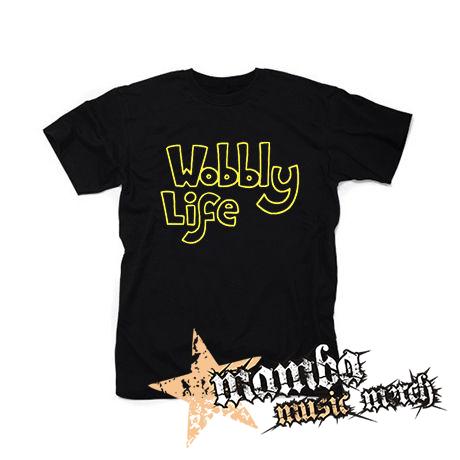 WOBBLY LIFE - Logo Yellow - čierne pánske tričko