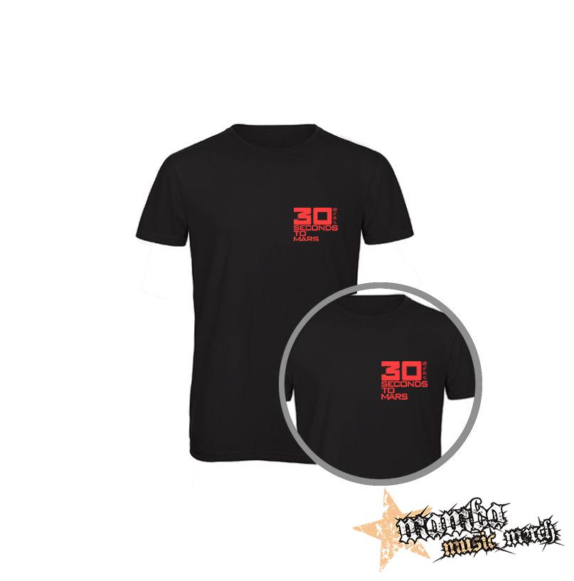 30 SECONDS TO MARS - Red Logo - čierne pánske tričko
