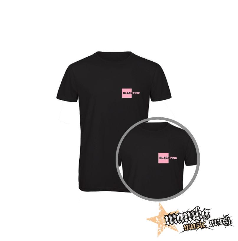 BLACKPINK - Pink Square Crest - čierne pánske tričko
