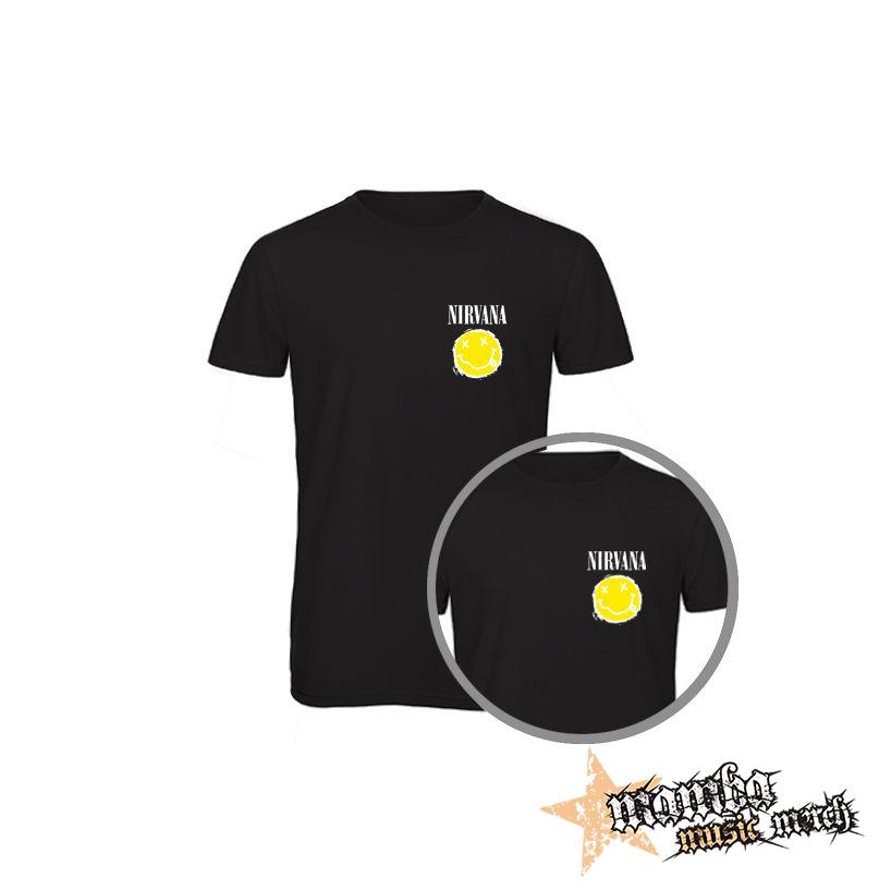 NIRVANA - Yellow Black Smile - čierne pánske tričko