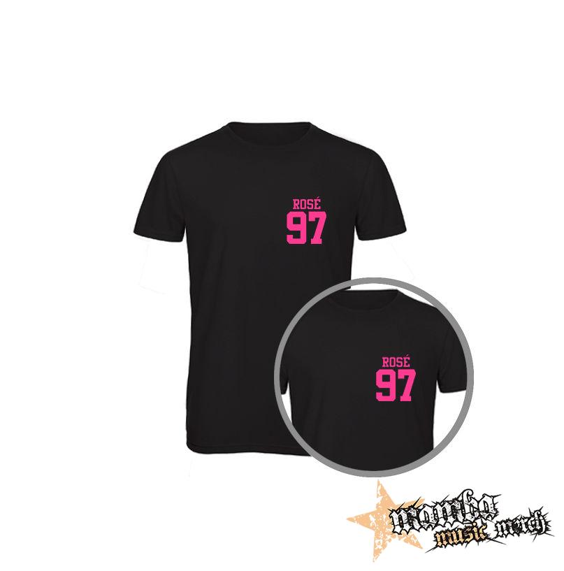 ROSÉ 97 - Pink Logo - čierne pánske tričko