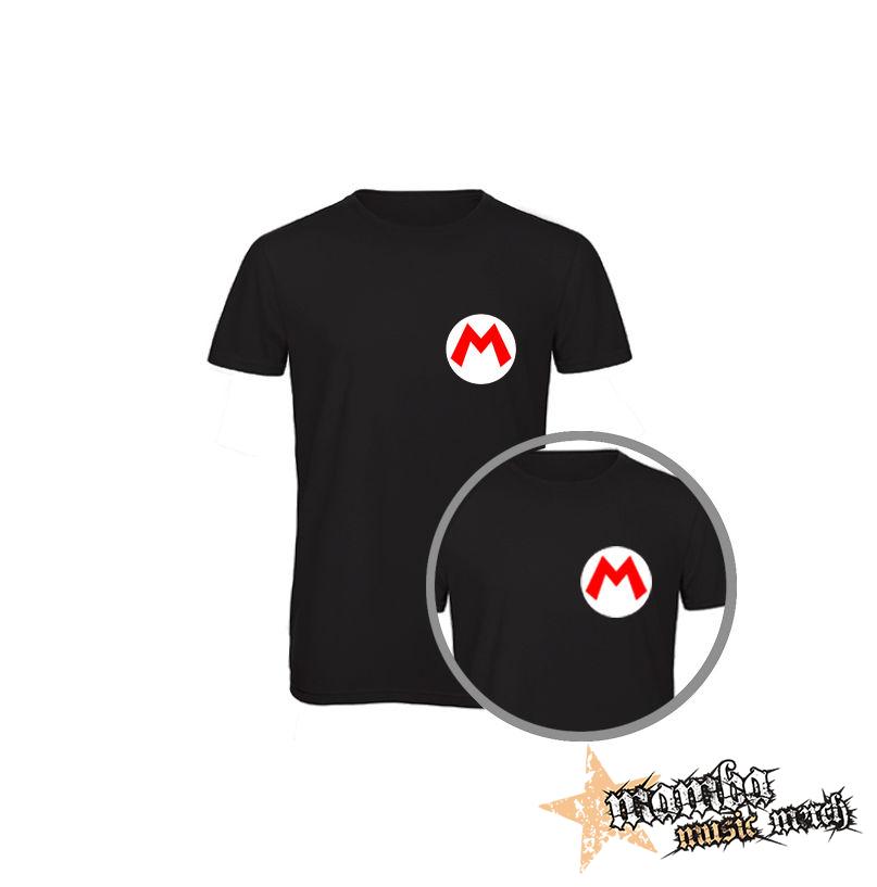 SUPER MARIO - Red Logo Crest - čierne pánske tričko