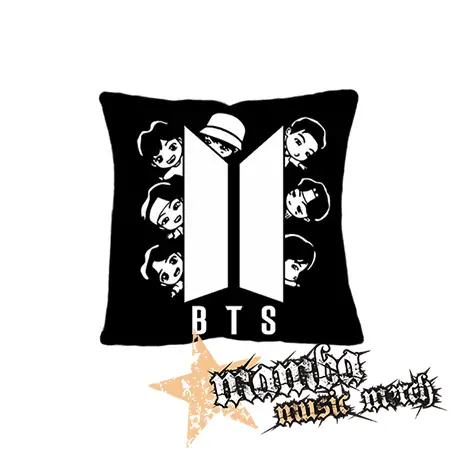 BTS - BANGTAN BOYS - Cartoon Band NA ČIERNE - vankúš