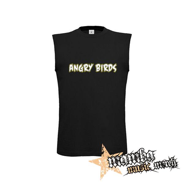 ANGRY BIRDS - Logo - čierne pánske tričko bez rukávov