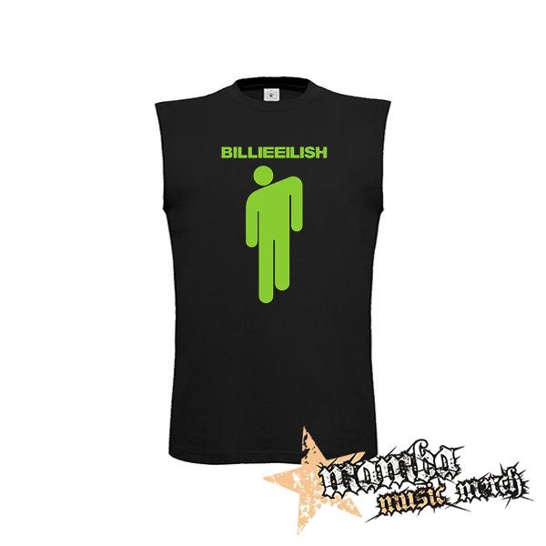BILLIE EILISH - Stickman Logo Green - čierne pánske tričko bez rukávov