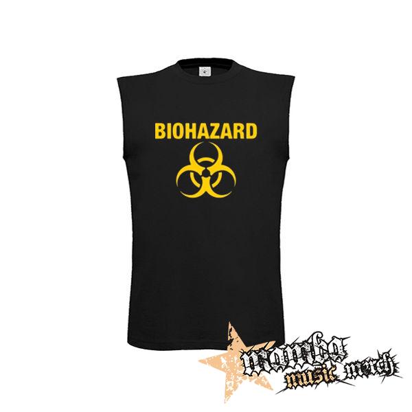 BIOHAZARD - Yellow Logo Crest - čierne pánske tričko bez rukávov