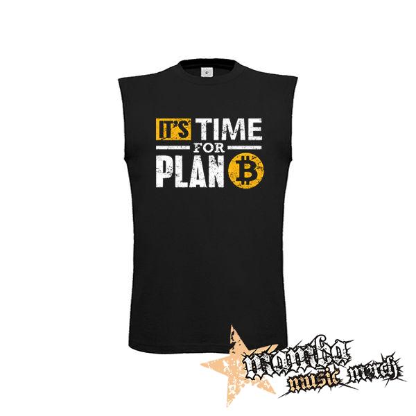 BITCOIN - Its Time For Plan B - čierne pánske tričko bez rukávov