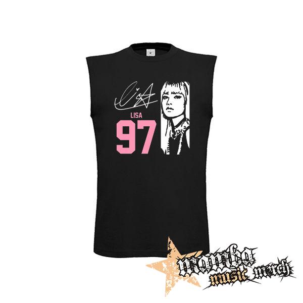 BLACKPINK - Lisa 97 Signature Portrait - čierne pánske tričko bez rukávov