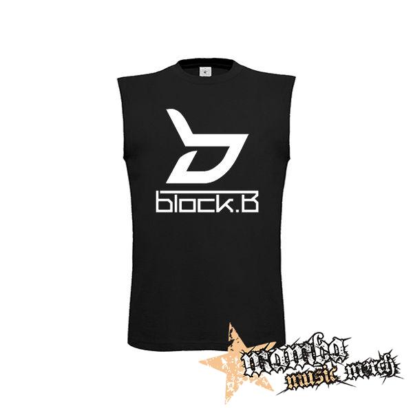 BLOCK B - Logo - čierne pánske tričko bez rukávov