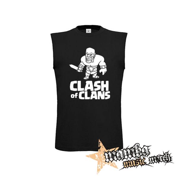 CLASH OF CLANS - Barbarian Logo - čierne pánske tričko bez rukávov