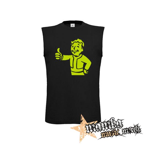 FALLOUT - Vault Boy Green - čierne pánske tričko bez rukávov