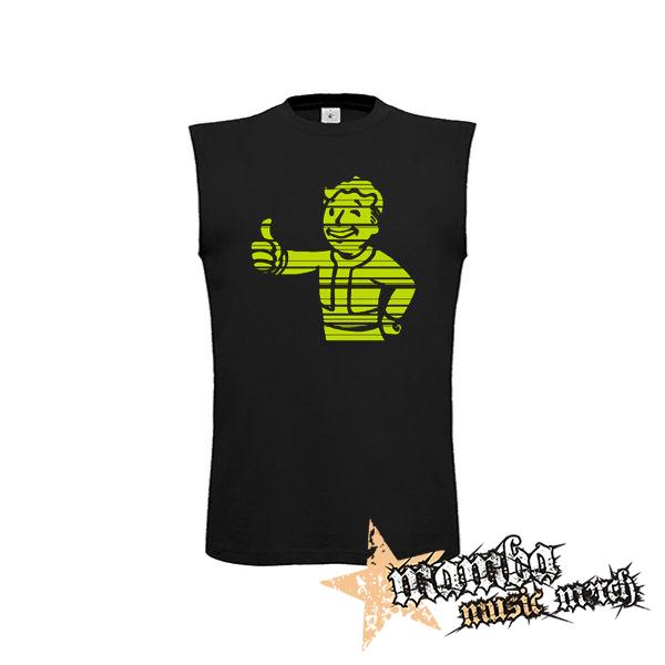 FALLOUT - Vault Boy Green Vintage - čierne pánske tričko bez rukávov