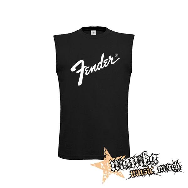 FENDER - Logo - čierne pánske tričko bez rukávov