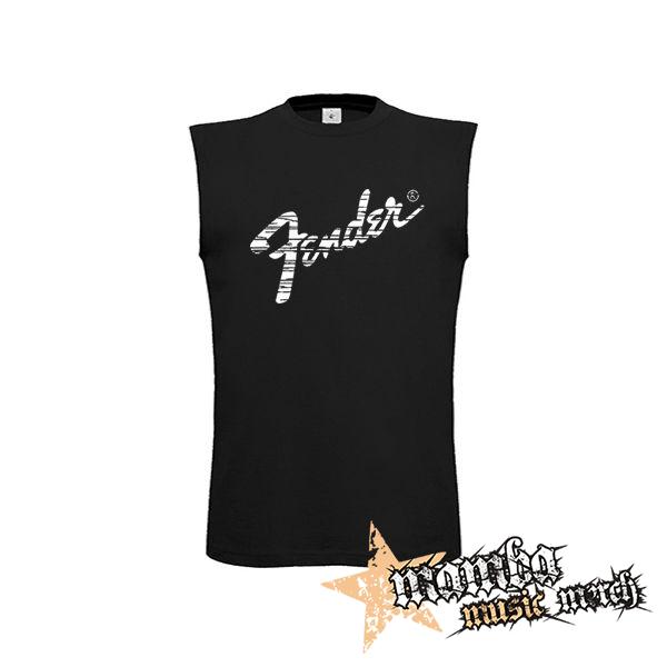 FENDER - Logo Vintage - čierne pánske tričko bez rukávov