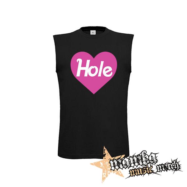 HOLE - Pink Logo Heart - čierne pánske tričko bez rukávov