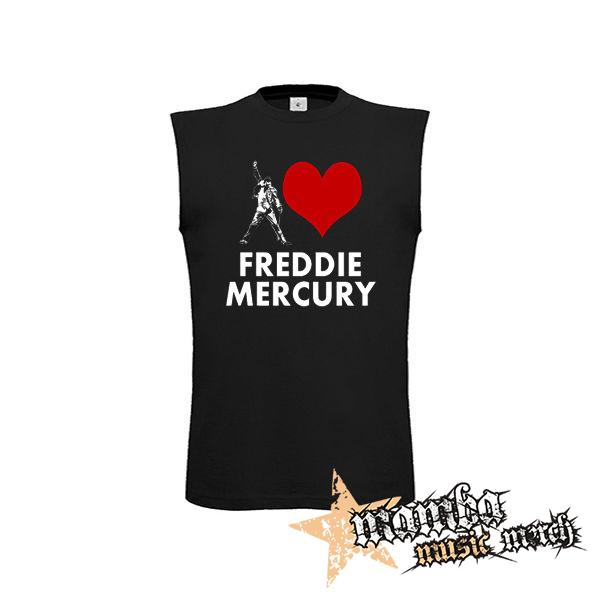 I LOVE FREDDIE MERCURY - čierne pánske tričko bez rukávov