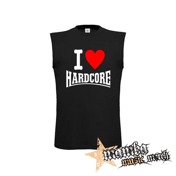 I LOVE HARDCORE na ČIERNE - čierne pánske tričko bez rukávov