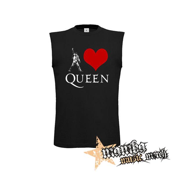 I LOVE QUEEN - čierne pánske tričko bez rukávov