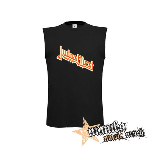 JUDAS PRIEST - Orange Yellow Classic Logo - čierne pánske tričko bez rukávov