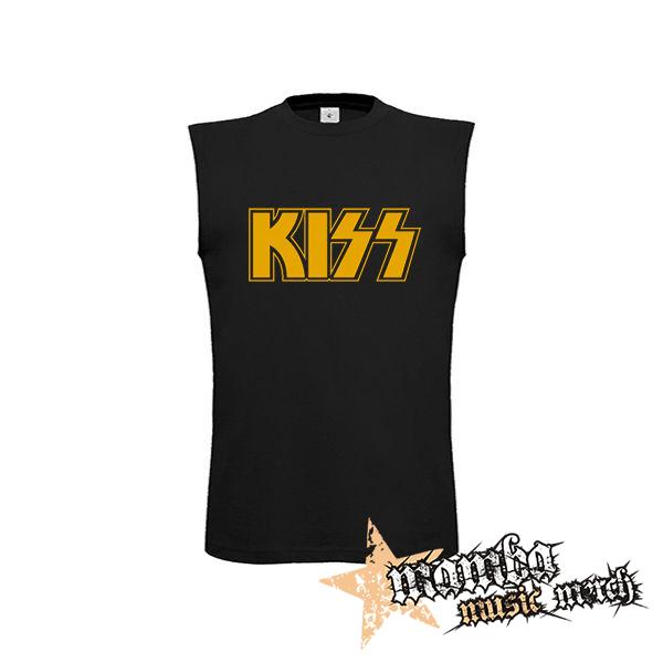 KISS - Yellow Logo - čierne pánske tričko bez rukávov