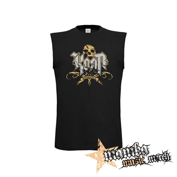 KORN - Logo Crest Bakersfield Gold - čierne pánske tričko bez rukávov