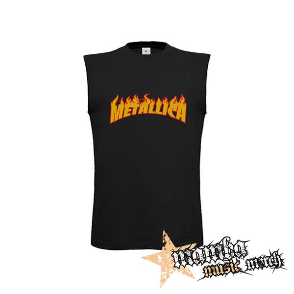 METALLICA - Thrasher Logo Flame - čierne pánske tričko bez rukávov