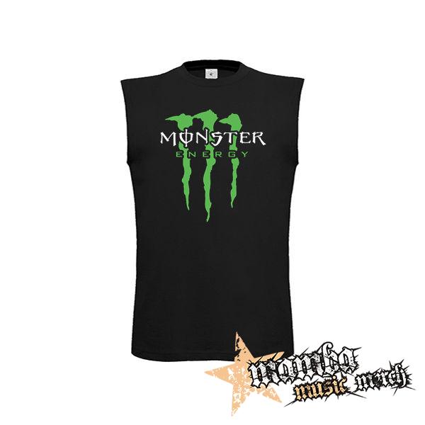 MONSTER ENERGY - Logo Crest - čierne pánske tričko bez rukávov