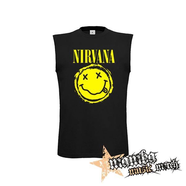 NIRVANA - Grunge Smile - čierne pánske tričko bez rukávov