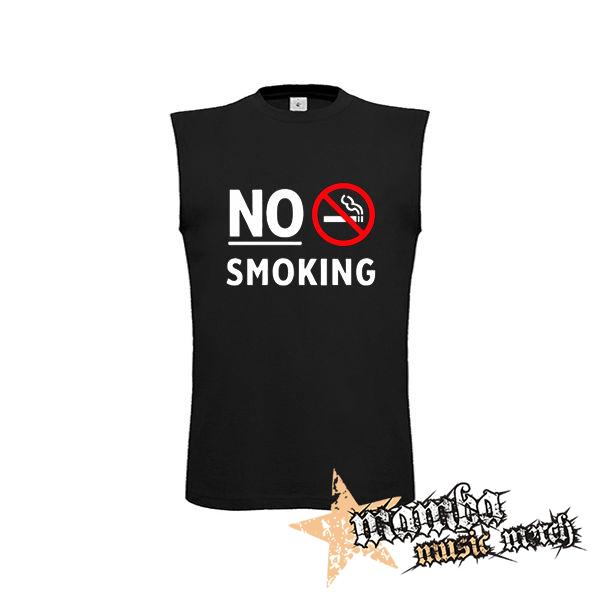 NO SMOKING - Slogan - čierne pánske tričko bez rukávov