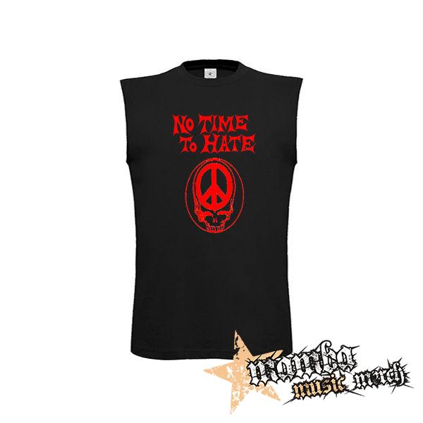 NO TIME TO HATE + PEACE SKULL - čierne pánske tričko bez rukávov