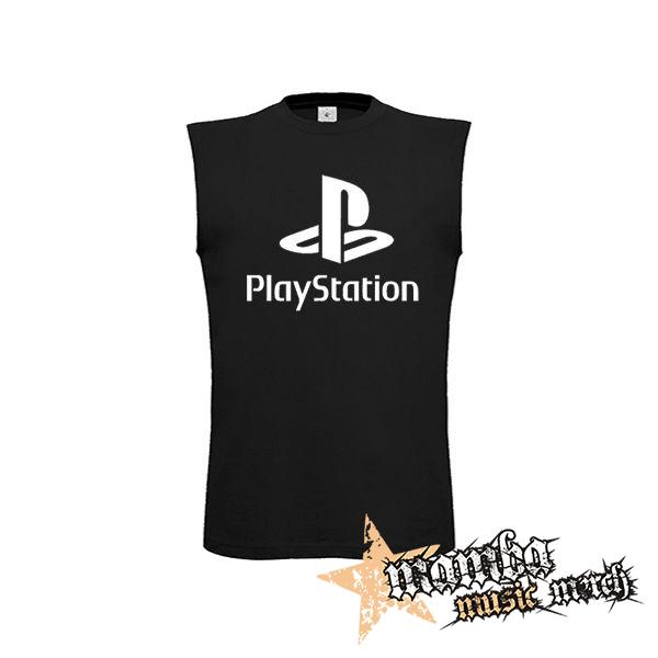 PLAYSTATION - Logo - čierne pánske tričko bez rukávov