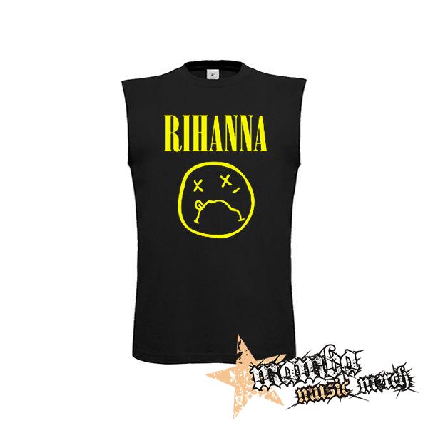 RIHANNA - čierne pánske tričko bez rukávov