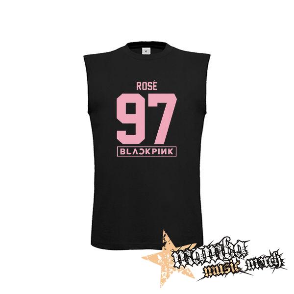ROSÉ 97 - BLACKPINK - Pink Number Years - čierne pánske tričko bez rukávov