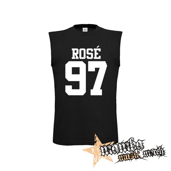 ROSÉ 97 - White Logo - čierne pánske tričko bez rukávov