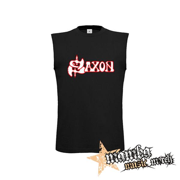 SAXON - Logo - čierne pánske tričko bez rukávov