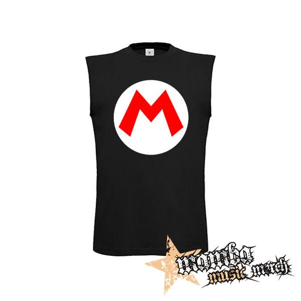 SUPER MARIO - Red Logo Crest - čierne pánske tričko bez rukávov