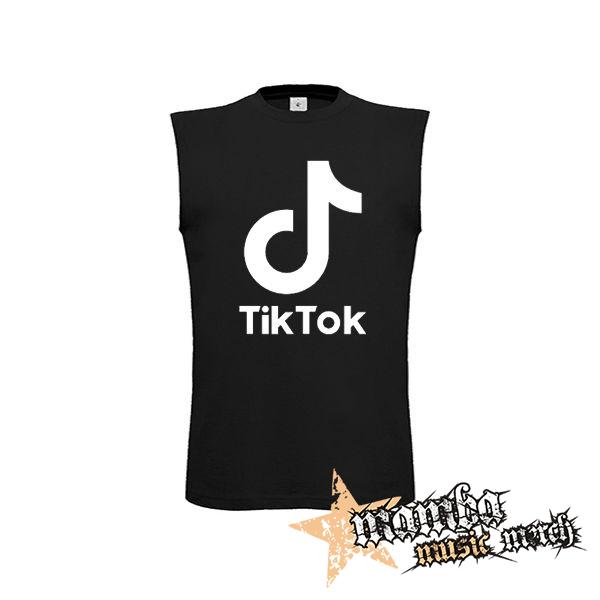 TIK TOK - Logo - čierne pánske tričko bez rukávov
