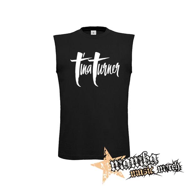 TINA TURNER - Logo - čierne pánske tričko bez rukávov