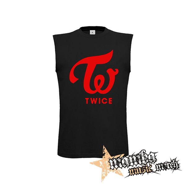 TWICE - Red Logo - čierne pánske tričko bez rukávov