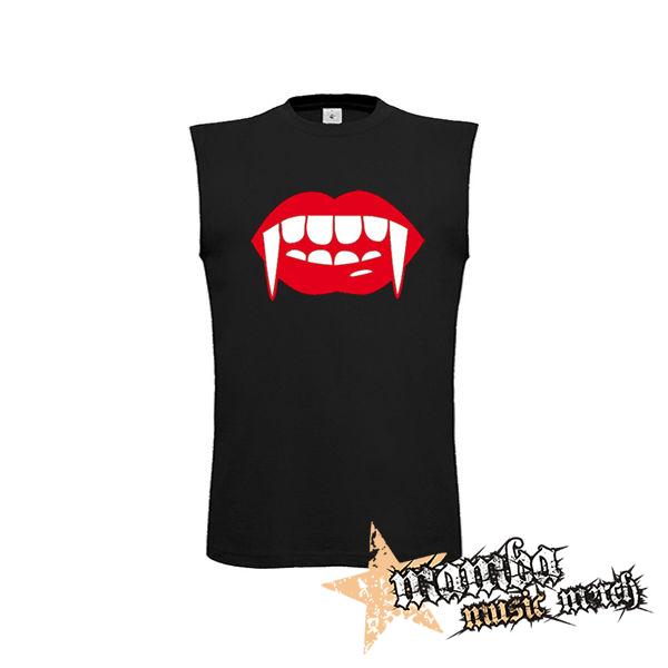 ZUBY UPÍRA - Vampire Teeth - čierne pánske tričko bez rukávov
