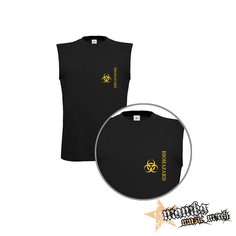 BIOHAZARD - Vertical Yellow Logo Crest - čierne pánske tričko bez rukávov